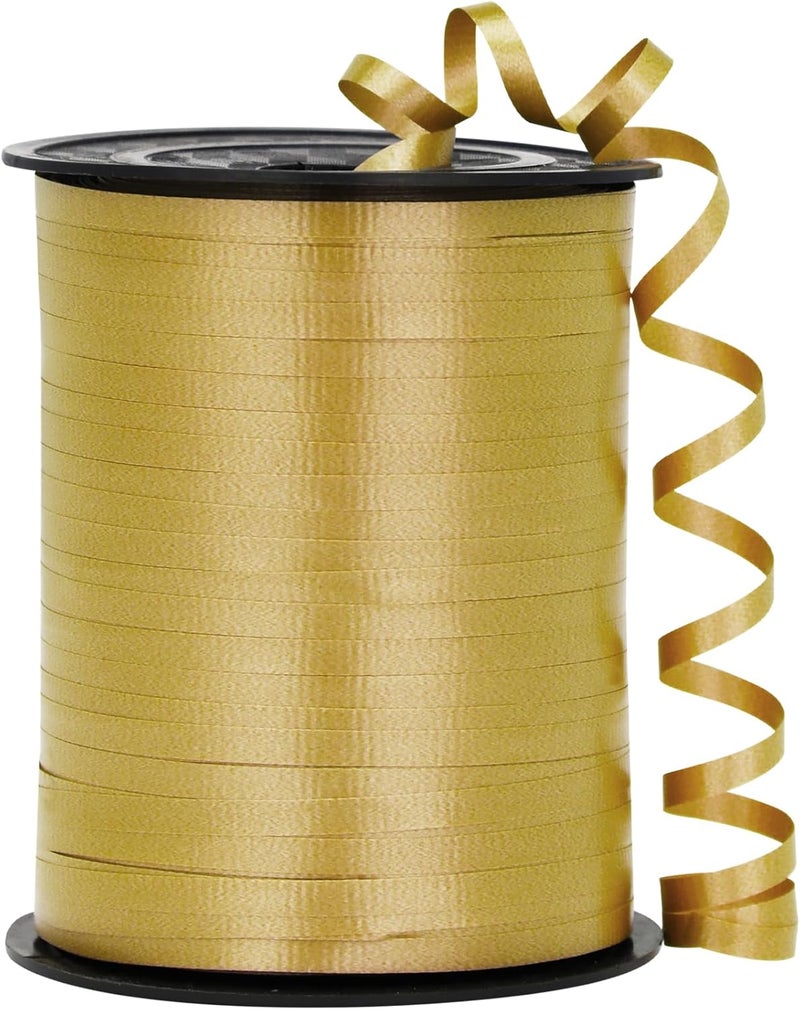 OMISELIO Gold Ribbon - 500 Yard Crimped Curly Gold Ribbon for Gift Wrapping, Balloons, Parties - Image 1